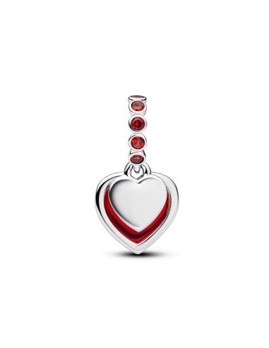 Charm Pandora corazón doble con vidrio Murano rojo y cristales – 794429C01