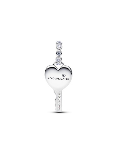 Charm Pandora corazón‑llave opalescente en plata 925 con ópalo rosa – 794427C01