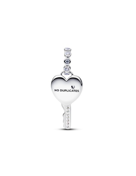 Charm Pandora corazón‑llave opalescente en plata 925 con ópalo rosa – 794427C01