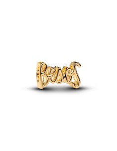 Charm Pandora Besos Script en plata 925 con baño de oro de 14 k – 764422C00