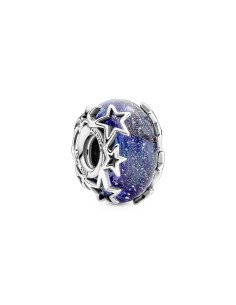 Charm de cristal de Murano en plata de ley Galaxia & Estrella