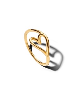 Anillo Pandora Forma Orgánica Corazón Pequeño con recubrimiento de Oro 14 k – 164361C00