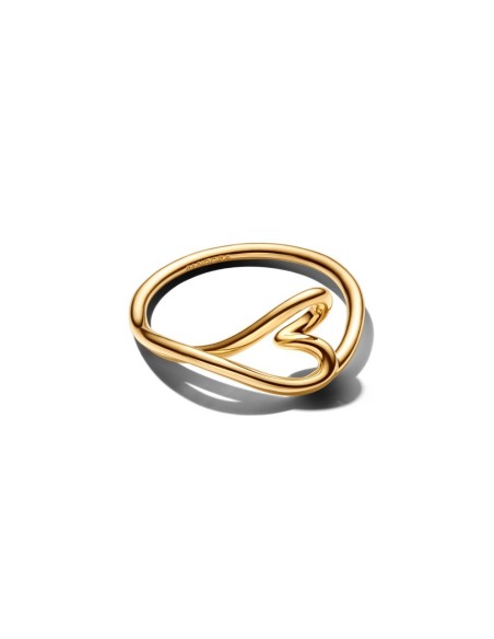 Anillo Pandora Forma Orgánica Corazón Pequeño con recubrimiento de Oro 14 k – 164361C00