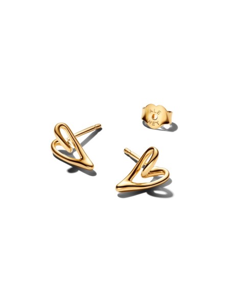 Pendientes Pandora Corazón Orgánico con recubrimiento Oro 14 k – 264393C00