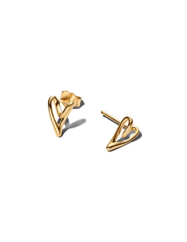 Pendientes Pandora Corazón Orgánico con recubrimiento Oro 14 k – 264393C00