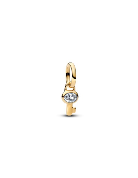 Charm Pandora ME Llave Mini Dangle con baño Oro 14 k con Circonita Cúbica