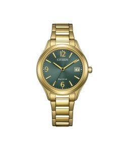 Reloj Citizen FE6122‑64X Lady Eco‑Drive 33,5 mm Dorado y Verde