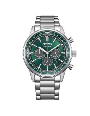 Reloj Citizen CA4720‑52X Chrono Pilot Eco‑Drive 42 mm Acero y Esfera Verde