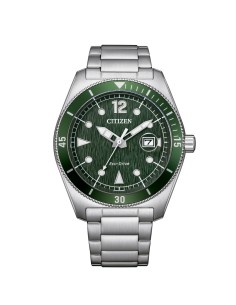 Reloj Citizen AW1880‑55X Eco‑Drive Hombre 43 mm Acero y Verde