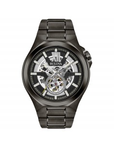 Reloj Bulova 98A179 Hombre – Automático Skeleton 46 mm Acero Gunmetal con Esfera Negra