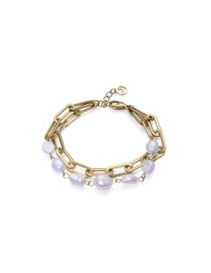 Pulsera Viceroy Fashion 14093P01012 de Acero IP Dorado con Perla Cultivada