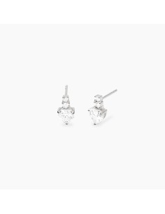Pendientes Mabina en Plata Rodiada con Colgante de Corazón y Zirconias Blancas – Ref. 563950