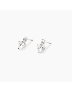 Pendientes Mabina en Plata Rodiada con Colgante de Corazón y Zirconias Blancas – Ref. 563950 2
