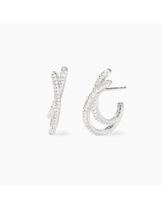Pendientes de plata con circonitas blancas | Diseño elegante para mujer