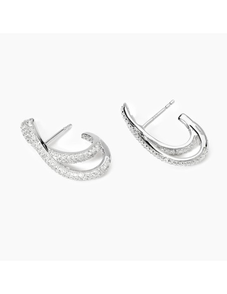 Pendientes de plata con circonitas blancas | Diseño elegante para mujer