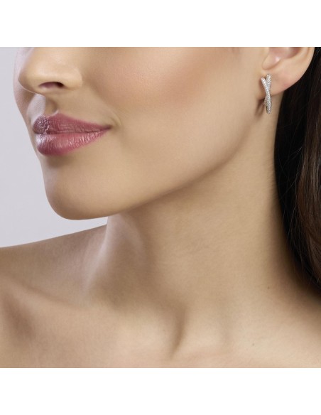 Pendientes de plata con circonitas blancas | Diseño elegante para mujer