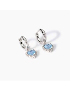 Pendientes de plata con circonitas corazón azul | Diseño romántico y elegante 2