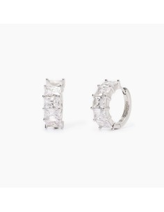 Pendientes de plata con grandes circonitas | Aros sofisticados para mujer