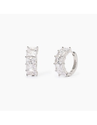 Pendientes de plata con grandes circonitas | Aros sofisticados para mujer