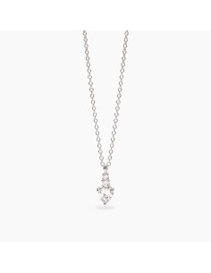 Colgante de plata con circonita en forma de corazón | Collar delicado y brillante