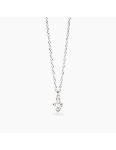 Colgante de plata con circonita en forma de corazón | Collar delicado y brillante