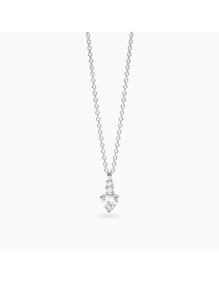 Colgante de plata con circonita en forma de corazón | Collar delicado y brillante