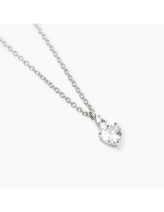 Colgante de plata con circonita en forma de corazón | Collar delicado y brillante 2