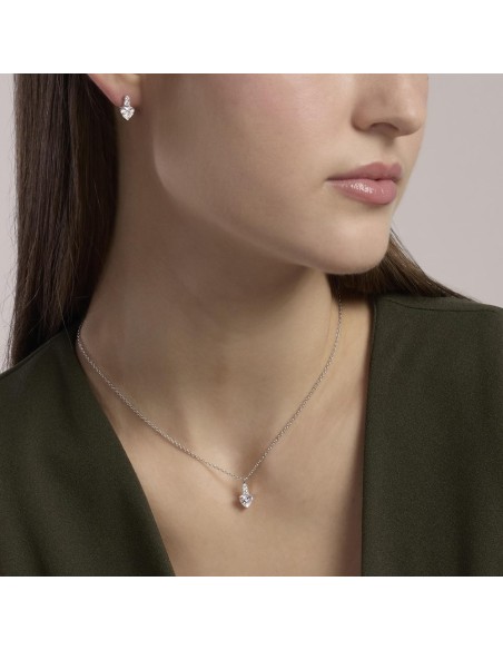 Colgante de plata con circonita en forma de corazón | Collar delicado y brillante