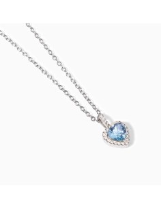 Colgante de plata con corazón azul y circonitas | Collar elegante para mujer 2