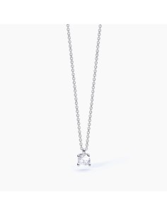 Colgante de plata con circonita blanca | Collar solitario minimalista