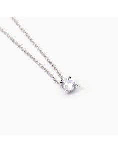 Colgante de plata con circonita blanca | Collar solitario minimalista 2