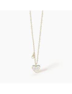 Collar corazón chapado en oro con circonitas | Diseño romántico y moderno