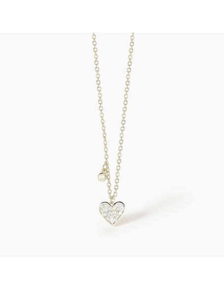 Collar corazón chapado en oro con circonitas | Diseño romántico y moderno