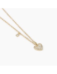 Collar corazón chapado en oro con circonitas | Diseño romántico y moderno 2