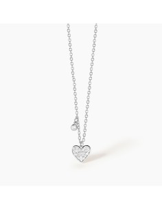Collar de plata con colgante corazón y circonitas | Diseño elegante y romántico