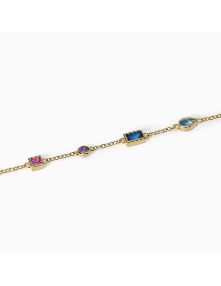 Pulsera de Plata con Piedras de Colores – Pulsera Plata Piedras Multicolor
