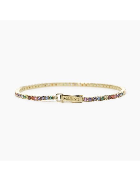 Pulsera Tennis de Plata con Circonitas Multicolor – Pulsera Plata 925