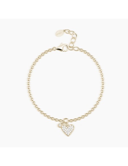 Pulsera de Plata con Colgante Corazón y Circonitas Blancas – Pulsera Plata 925 Mujer