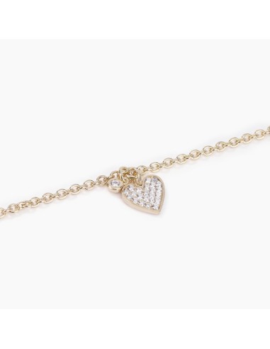 Pulsera de Plata con Colgante Corazón y Circonitas Blancas – Pulsera Plata 925 Mujer