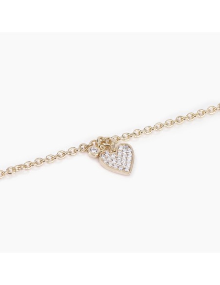 Pulsera de Plata con Colgante Corazón y Circonitas Blancas – Pulsera Plata 925 Mujer