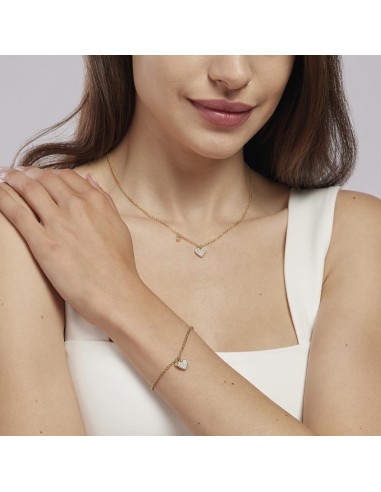 Pulsera de Plata con Colgante Corazón y Circonitas Blancas – Pulsera Plata 925 Mujer