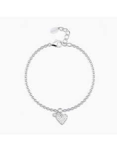 Pulsera de Plata con Colgante de Corazón y Circonitas Blancas – Pulsera Plata 925 Mujer