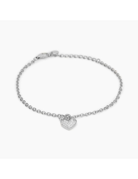 Pulsera de Plata con Colgante de Corazón y Circonitas Blancas – Pulsera Plata 925 Mujer