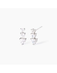 Pendientes de plata 925 con circonita en forma de corazón - Mabina Gioielli