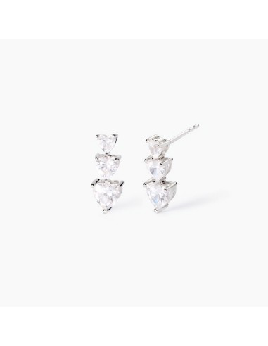 Pendientes de plata 925 con circonita en forma de corazón - Mabina Gioielli