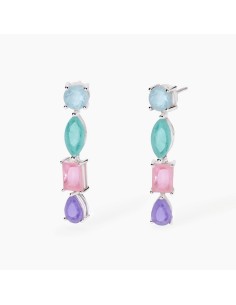 Pendientes de plata con piedras multicolor fusion stone | Colección Santorini
