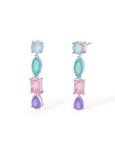Pendientes de plata con piedras multicolor fusion stone | Colección Santorini 2