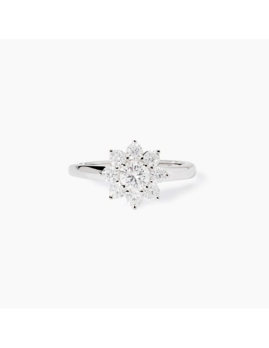 Anillo ajustable de plata 925 con girasol de circonitas - Mabina Gioielli