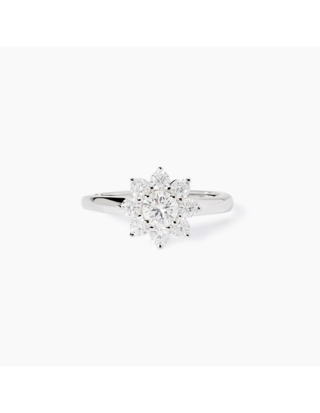 Anillo ajustable de plata 925 con girasol de circonitas - Mabina Gioielli