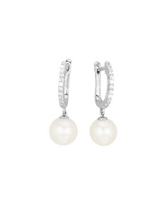 Pendientes de Plata con Perlas y Circonitas Blancas – Pendientes Plata Mujer